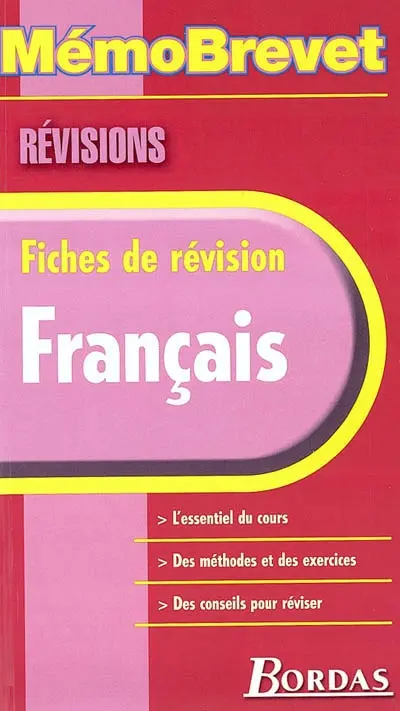 Français : fiches de révision