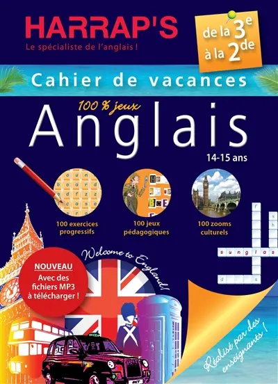 Cahier de vacances anglais Harrap's : de la 3e à la 2de, 14-15 ans