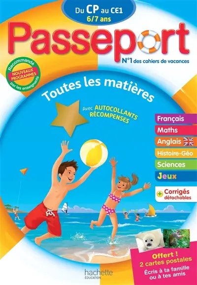 Passeport du CP au CE1, 6-7 ans : toutes les matières : nouveaux programmes