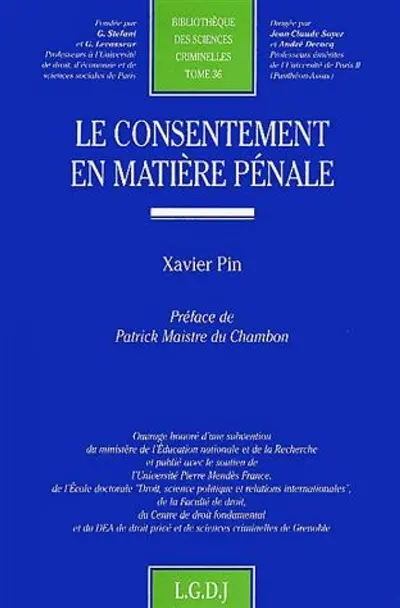Le consentement en matière pénale