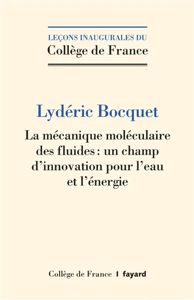 La mécanique moléculaire des fluides : un champ d'innovation pour l'eau et l'énergie