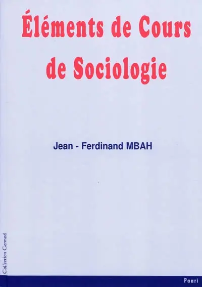 Eléments de cours de sociologie
