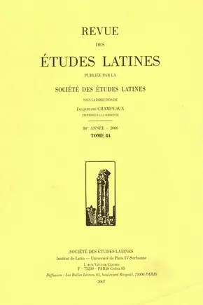 Revue des études latines, n° 84