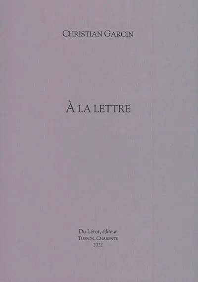 A la lettre
