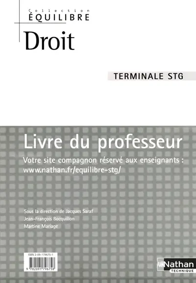 Droit, terminale STG