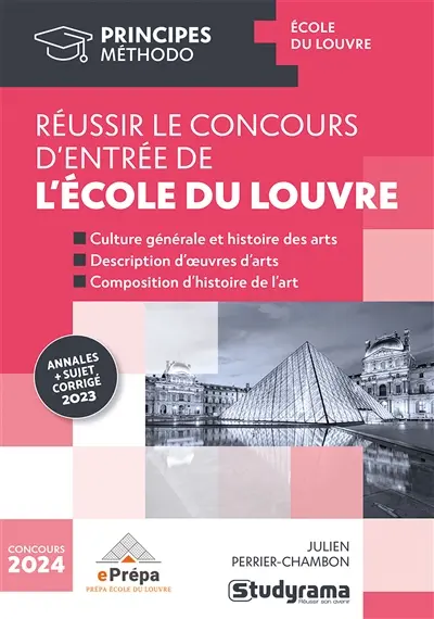 Concours d'entrée de l'école du Louvre : panorama de l'histoire des arts, description d'oeuvre d'art : 2021-2022