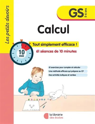Calcul GS, 5-6 ans : 61 séances de 10 minutes