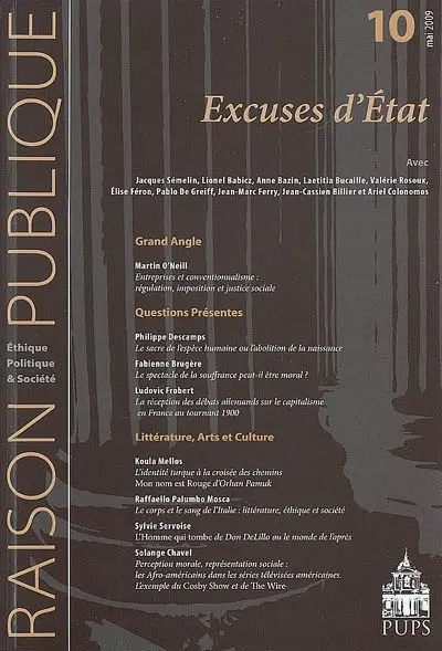 Raison publique, n° 10. Excuses d'État