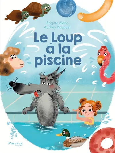 Le loup à la piscine