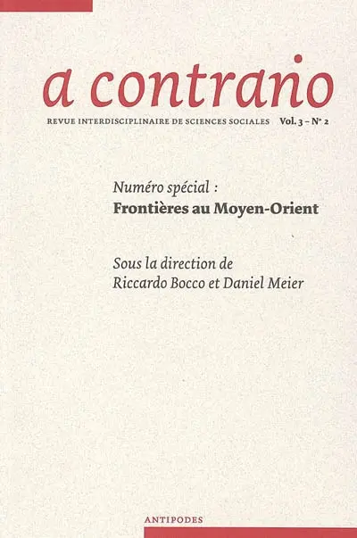 A contrario, n° 3-2. Frontières au Moyen-Orient
