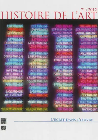 Histoire de l'art, n° 71. L'écrit dans l'oeuvre