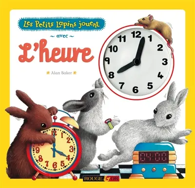 Les petits lapins jouent avec l'heure