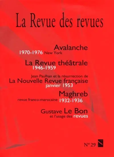 Revue des revues (La), n° 29
