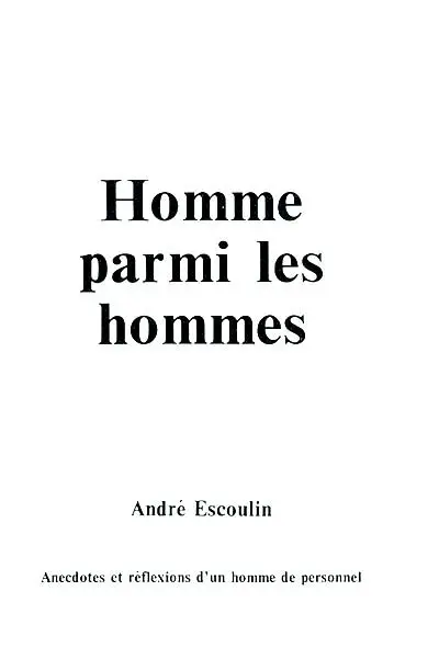 Homme parmi les hommes