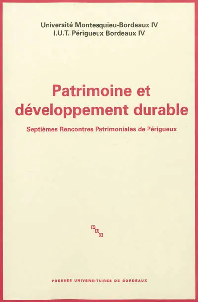Patrimoine et développement durable
