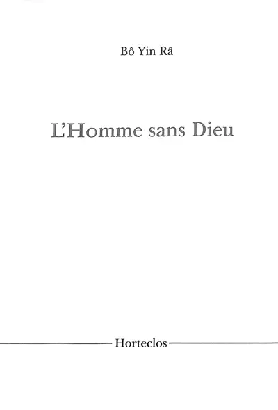 L'homme sans Dieu