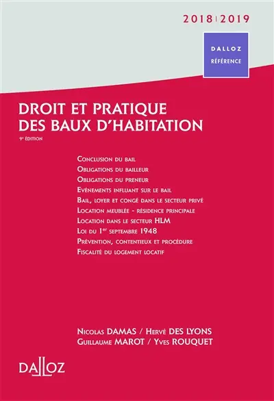 Droit et pratique des baux d'habitation 2018-2019