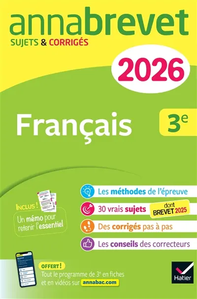 Français 3e : nouveau brevet 2026