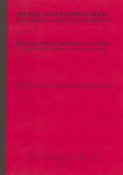 Brouillons d'articles et notes : à rapprocher de l'ouvrage de la création de l'ordre