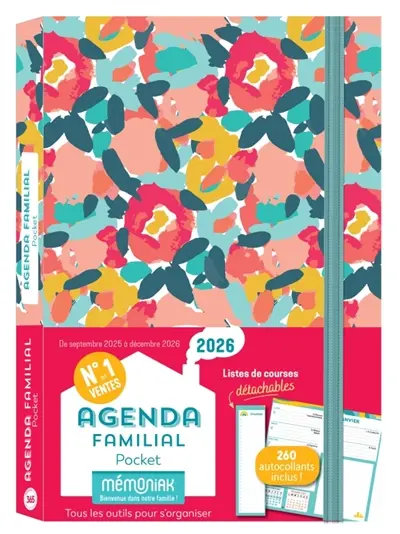 Agenda familial pocket Mémoniak 2026 : septembre 2025-décembre 2026