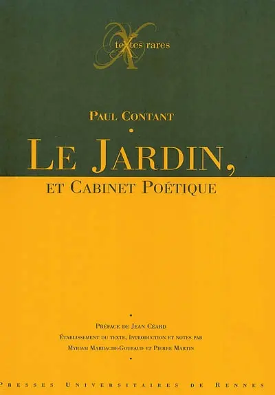 Le jardin. Cabinet poétique : 1609
