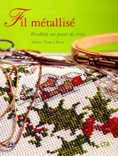 Fil métallisé : broderie au point de croix