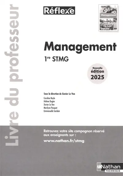 Management 1re STMG : livre du professeur