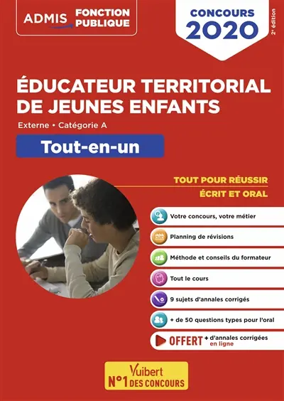 Educateur territorial de jeunes enfants : externe, catégorie A : tout-en-un, concours 2020