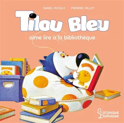 Tilou Bleu. Tilou Bleu aime lire à la bibliothèque