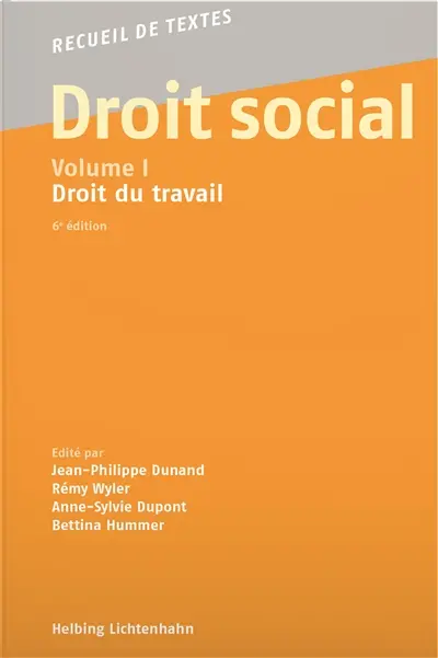 Droit social. Vol. 1. Droit du travail