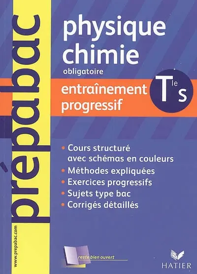 Physique-chimie terminale S, enseignement obligatoire : entraînement progressif