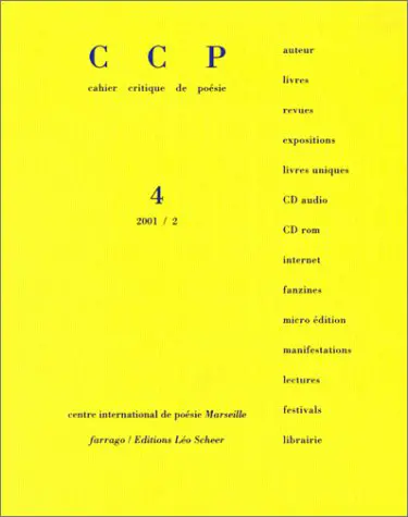 Cahier critique de poésie, n° 4. Roger Lewinter