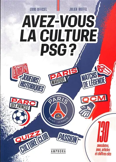 Avez-vous la culture PSG ? : 130 anecdotes, jeux, articles et chiffres clés : livre officiel