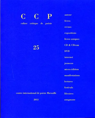 Cahier critique de poésie, n° 25