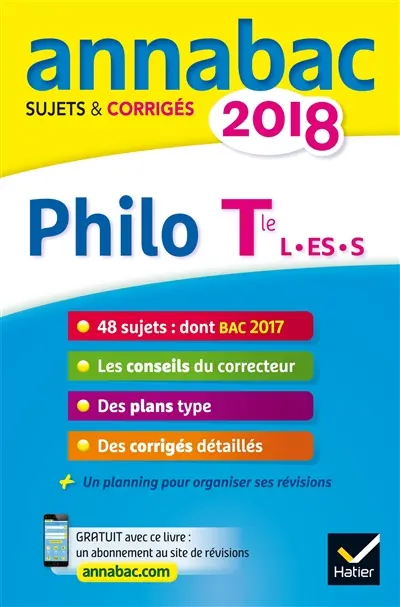 Philo terminale L, ES, S : 2018