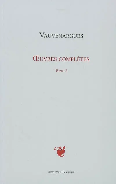 Oeuvres complètes. Vol. 3
