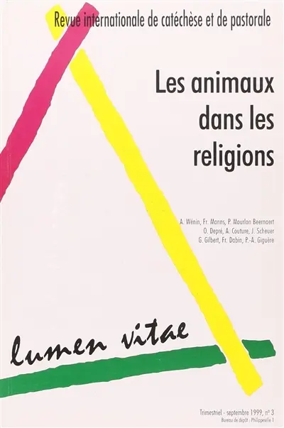Lumen vitae, n° 3 (1999). Les animaux dans les religions