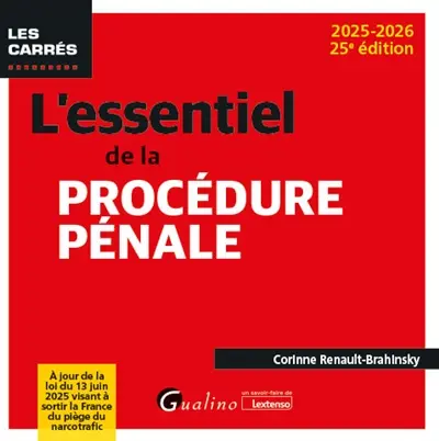 L'essentiel de la procédure pénale : 2025-2026