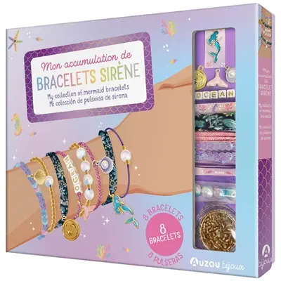 Mon accumulation de bracelets sirène : 8 bracelets. My collection of mermaid bracelets : 8 bracelets. Mi coleccion de pulseras de sirena : 8 pulseras