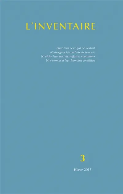 Inventaire (L'), n° 3