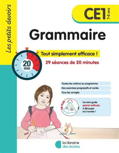 Grammaire CE1, 7-8 ans : 29 séances de 20 minutes