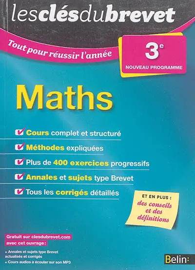 Maths 3e : nouveau programme