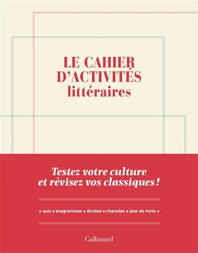 Le cahier d'activités littéraires