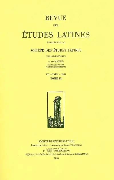 Revue des études latines, n° 83
