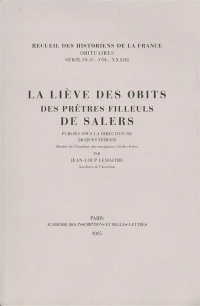 La liève des obits des prêtres filleuls de Salers