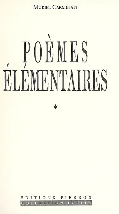 Poèmes élémentaires