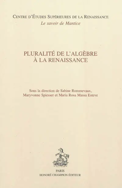 Pluralité de l'algèbre à la Renaissance