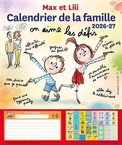 Max et Lili : calendrier de la famille : 2026-2027