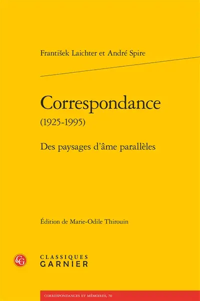 Correspondance (1925-1995) : des paysages d'âme parallèles
