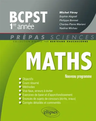Maths, BCPST 1re année : nouveau programme